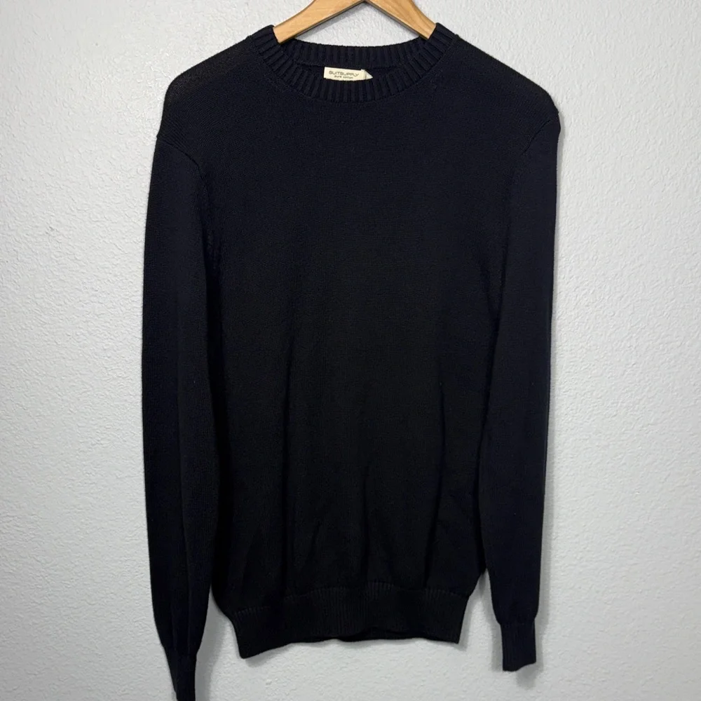 Suitsupply Black Crewneck Knit Sweater